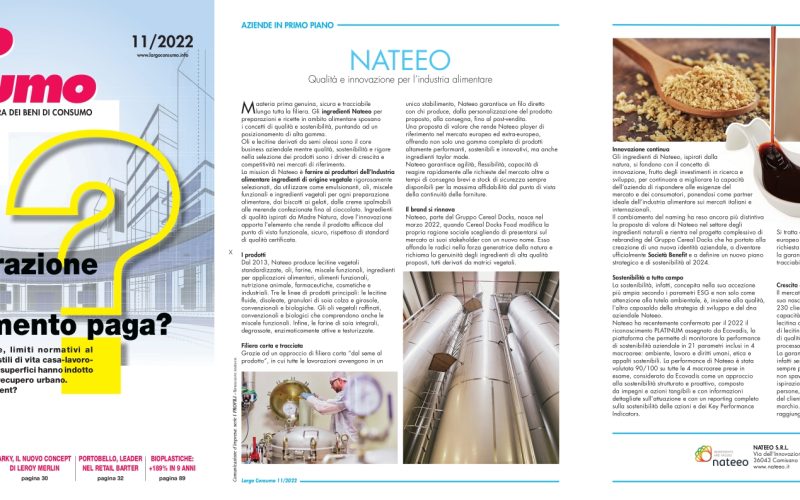 NATEEO SU LARGO CONSUMO: QUALITA’ E INNOVAZIONE PER L’INDUSTRIA ALIMENTARE